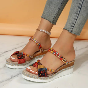 Sandália Salto Alto Estampada Colette