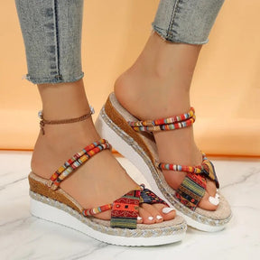 Sandália Salto Alto Estampada Colette